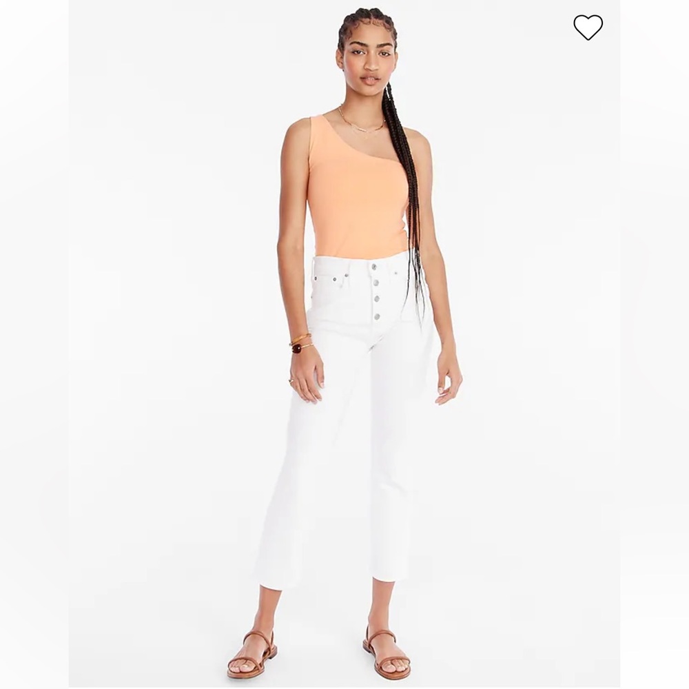 J. Crew 10” vintage slim straight jean in white. Size 29 tall